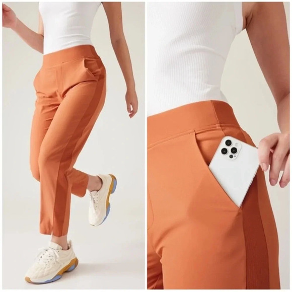 Athleta Brooklyn Ankle Pant in Sunbaked Clay Orange Size 6 - Picture 3 of 14